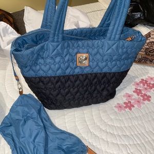 BLUE/BLACK BRIGHTON TOTE BAG